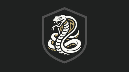 Fototapeta premium Cobra emblem shield icon vector art