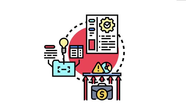 Accounting management concept illustrates compiling financial data, analyzing reports, planning strategies, and handling finances in business operations, managing and auditing all processes