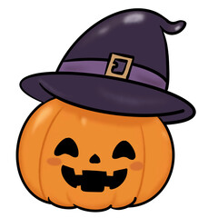 halloween pumpkin with hat.