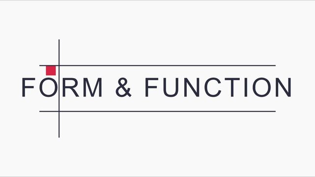 Form and function minimalist typography motion concept animation 4k