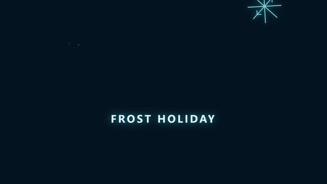 Frost holiday minimalist motion with glowing snowflake animation and typography for winter seasonal branding 4k