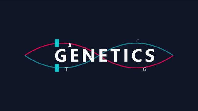 Genetics dna helix animation with nucleotide base pairs for scientific research and biotechnology presentations 4k