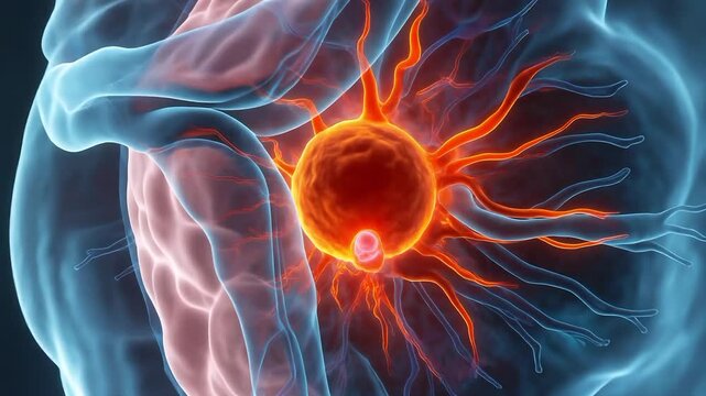 Medical visualization of abnormal retinal vessel growth. 4K Video