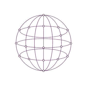 Connected globe line illustration