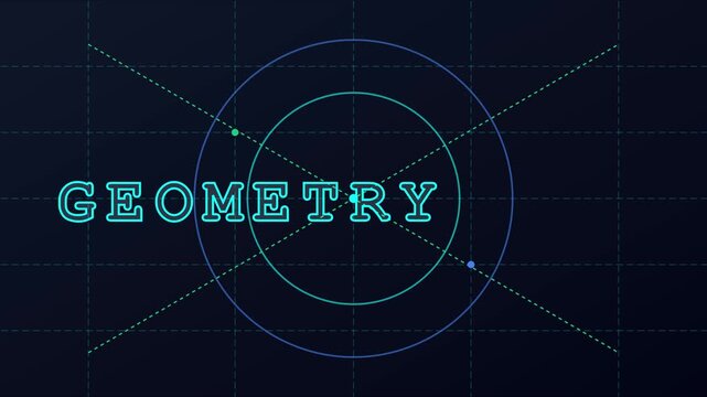 Geometry concept animation with mathematical circles and grid lines for educational science and technology presentations 4k