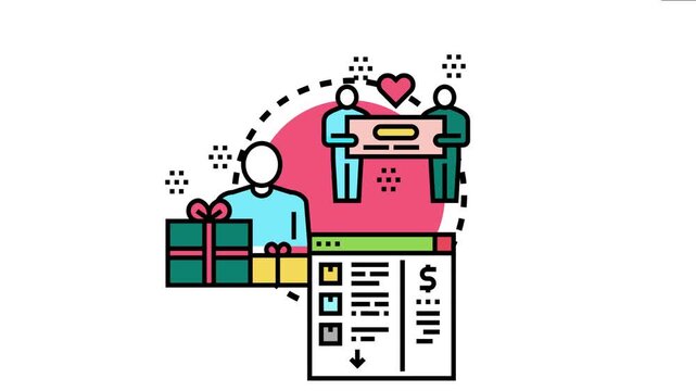 Acknowledgment entitlement concept showing people celebrating recognition, a person receiving gifts, and a digital interface listing financial benefits or eligible rewards