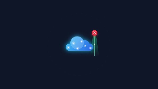 Delete icon dark cloud storage with red error mark for issues