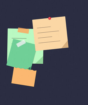 Colorful sticky notes on black background