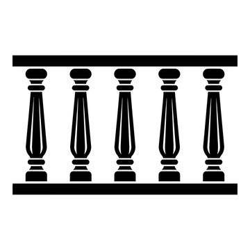 Black Balustrade Icon Vector Illustration On White Background