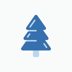 Fototapeta premium Minimalist blue pine tree icon for nature branding.