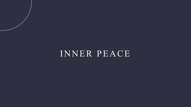 Inner peace minimalist typography motion with animated circles for wellness and meditation projects animation 4k