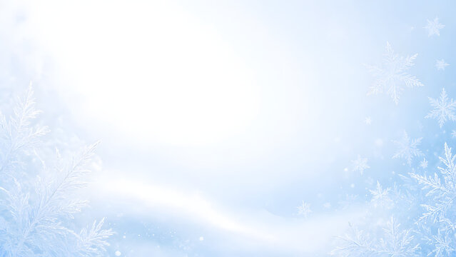 Soft Winter Background with Pastel Blue Snowflake Pattern