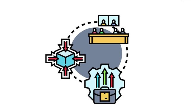Adaptive layout changes concept a dynamic team process involving problem solving. Responsive design implementation. And strategic development