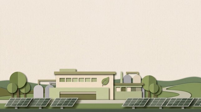 太陽光と葉で表現する脱炭素工場とグリーン製造