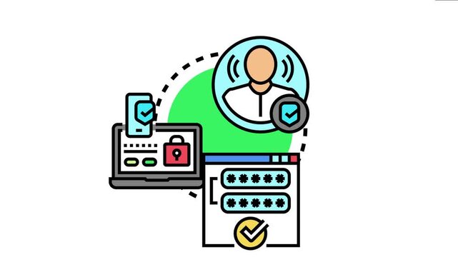 Online user undergoing secure additional verification for system access, utilizing a laptop, mobile device, and web browser for enhanced account security