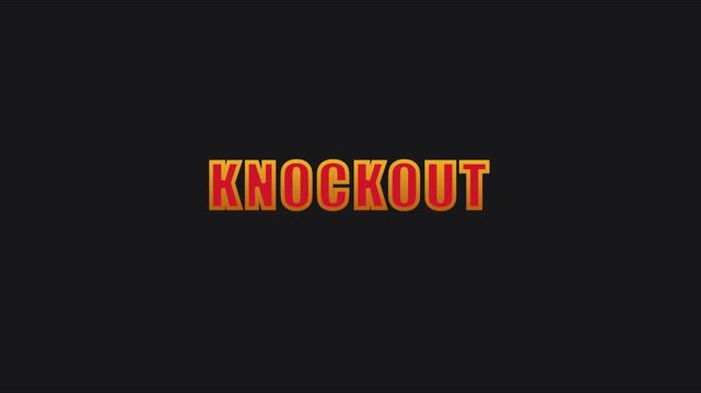 Knockout bold typography motion for sports and competition themes animation 4k boxing fighting