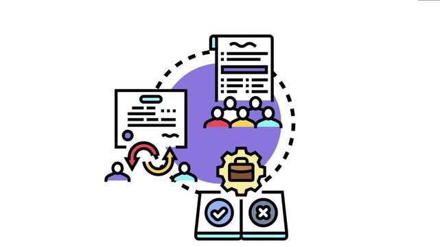 Legal framework concept people following rules and regulations, engaging in discussions, signing documents, and making compliant decisions for business ethics and integrity