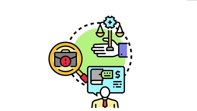 Business concept presenting adherence to official rules, examining potential violations, and understanding legal requirements for successful operations