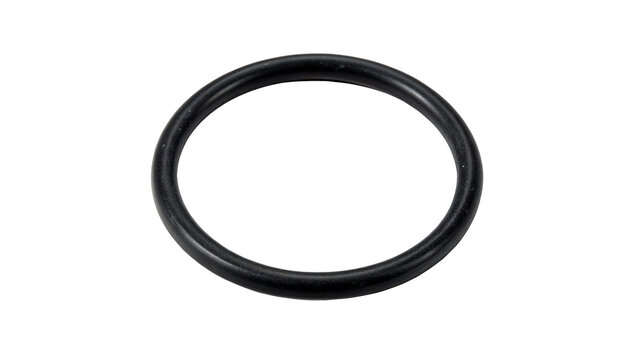 Black rubber o-ring seal gasket isolated on a white background industrial hardware