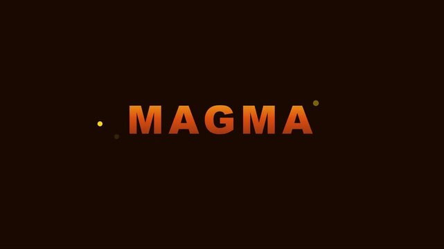 Magma text animation with molten lava texture and glowing heat effects for volcanic motion 4k