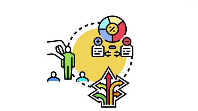Work shift allocation flexible employee scheduling, representing adaptable task distribution and human resource management with various options for staff organization