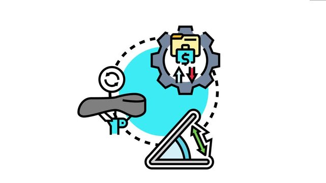 Business operations adjusting constraints icon a system optimizing parameters, financial flow, and resource allocation for efficiency and flexibility