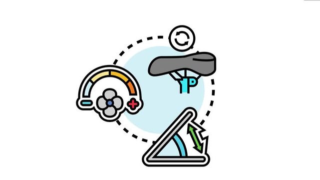 Various outline icons the concept of adjustment range with examples for angle, fan speed, and seat position, emphasizing flexibility and customization