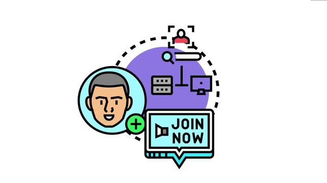 Admin authentication concept a user logging into a secure network, managing access rights, and registering new accounts for system administration