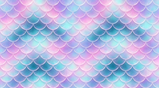 Vibrant iridescent fish scale texture background with shimmering pastel hues and glossy finish