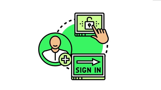 Admin user successfully navigating the secure login procedure, gaining authorized access to system administration panel with two factor authentication and data protection