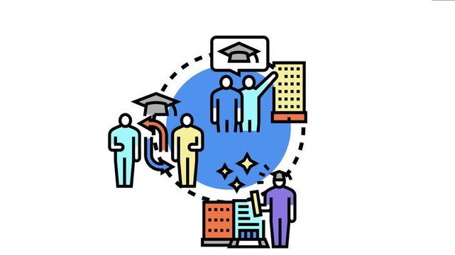 Students applying to a higher education institution, learning and registering for college courses, pursuing future academic success and career development