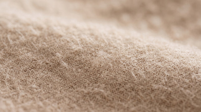 Extreme close up of soft beige cashmere wool fabric texture