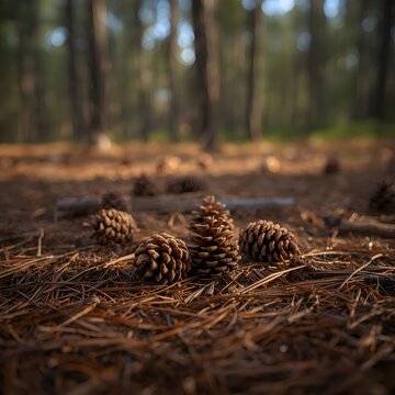 pine cones in the forest