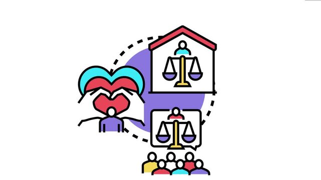 Adoption request accepted icon displaying legal proceedings, new family formation, and social acceptance, symbolizing the joy and official recognition of welcoming a child into a loving home