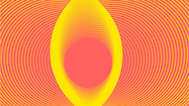 Vibrant Pink and Yellow Abstract Background with Concentric Circles Optical Illusion