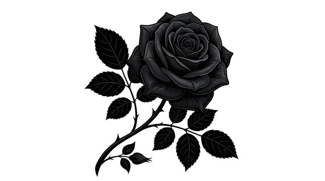 black and white rose