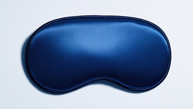 Dark Blue Silk Sleep Mask for Restful Sleep.