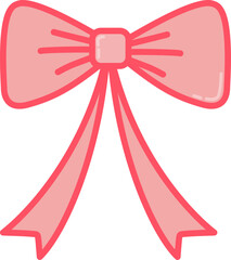 Fototapeta premium Cute red ribbon bow