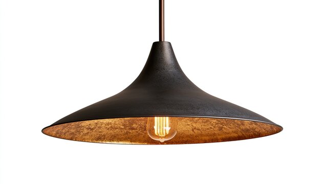 Modern Industrial Pendant Light Fixture with Edison Bulb.