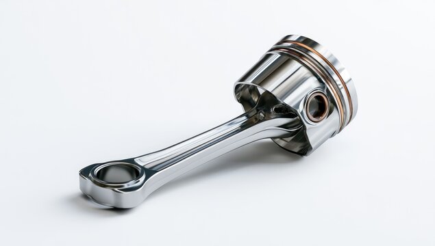 Detailed View of a Single Piston and Connecting Rod Assembly.