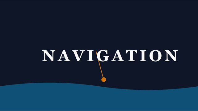 Minimalist navigation menu interface animation with swinging pendulum pointer for modern website ui 4k