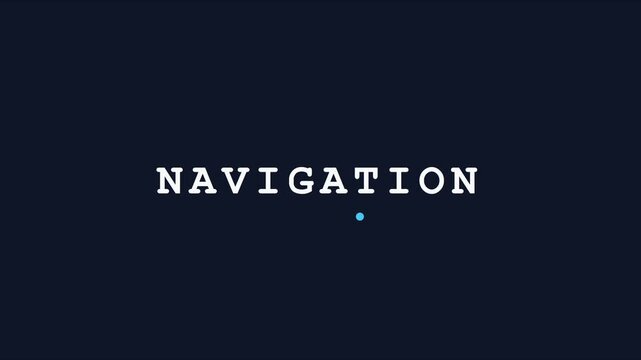Minimalist navigation menu interface with pulsing dot animation for modern website ui 4k