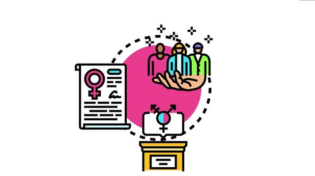 People banding together, supporting gender equality and lgbtq plus rights, signing documents and raising awareness for social justice, human rights, and inclusion within a community