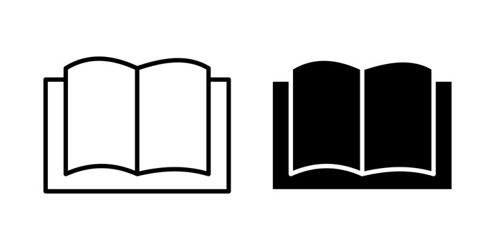 Open textbook icon vector logo pack