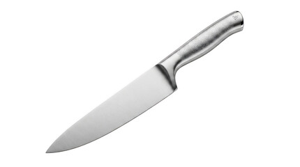 Fototapeta premium Sharp stainless steel chef knife for cooking and food preparation in the kitchen isolated on transparent background