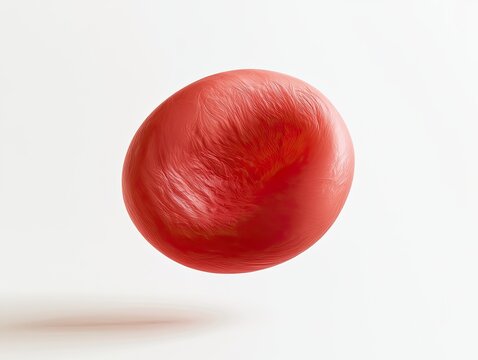 Close-up Macro Shot of a Single Red Blood Cell Floating in Space.