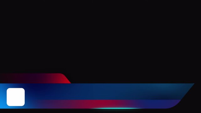 Lower Third Animation, Blue and Red Lower Third Banner, Modern Broadcast Lower Third on Black Background