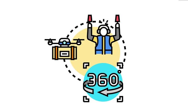 Air traffic controller directing drone flight operations, modern aviation management, comprehensive waypoint coordination, and 360 degree control systems for unmanned aerial vehicles