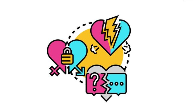Affectionate bond concept emotional connection issues, conflict, and communication challenges within a romantic relationship, depicting love troubles and insecurity