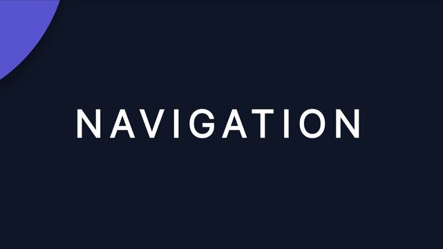 Navigation text animation with minimalist purple circle for modern ui and digital interface presentations 4k